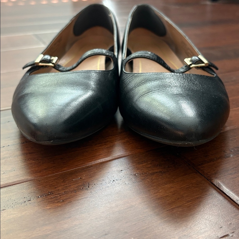 EUC Vionic Black Delilah Adjustable Mary Jane Pointed Toe Flat 10 - Picture 3 of 11